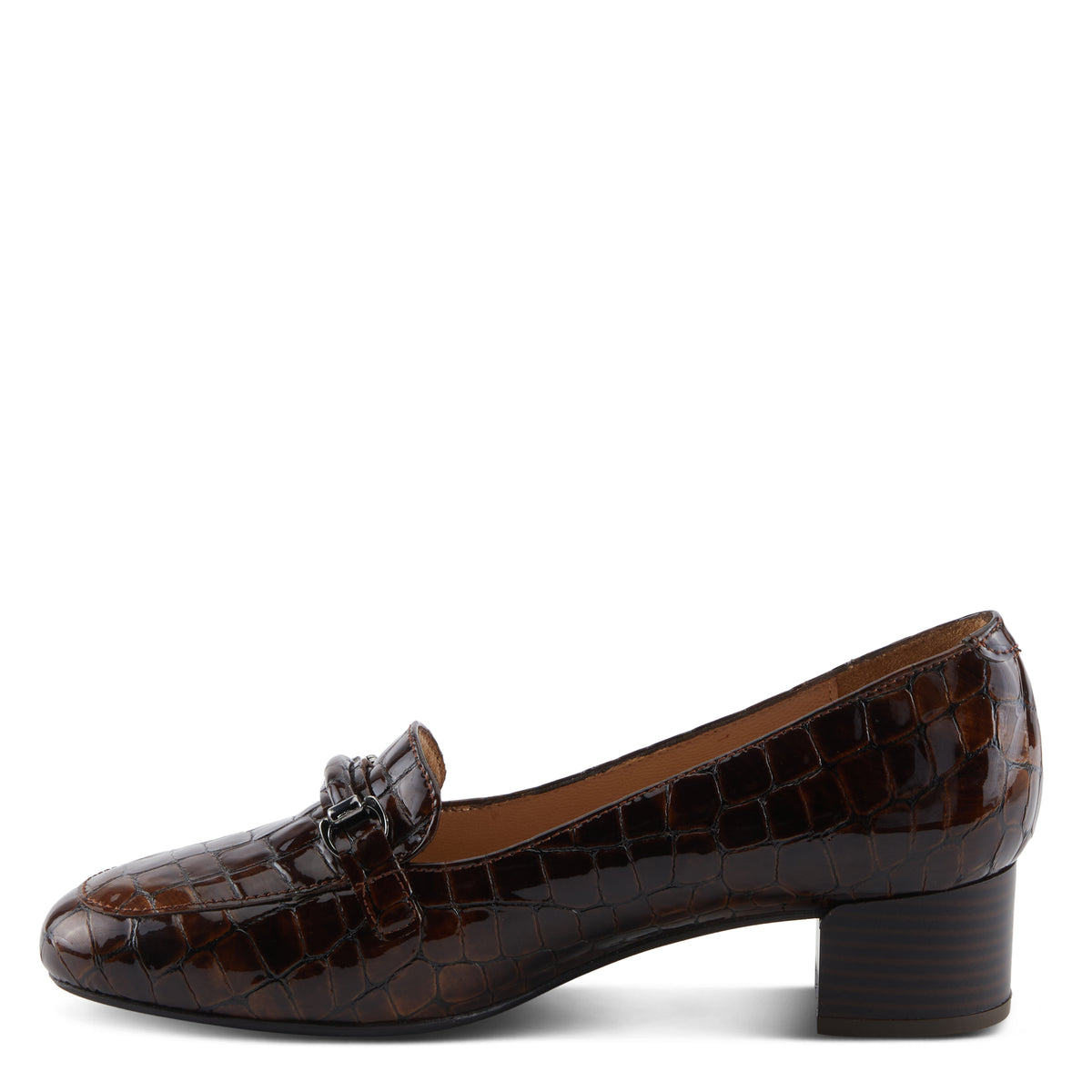 Spring Step SPRING STEP ENDA SHOES shoe in brown croco patent with comfortable everyday design