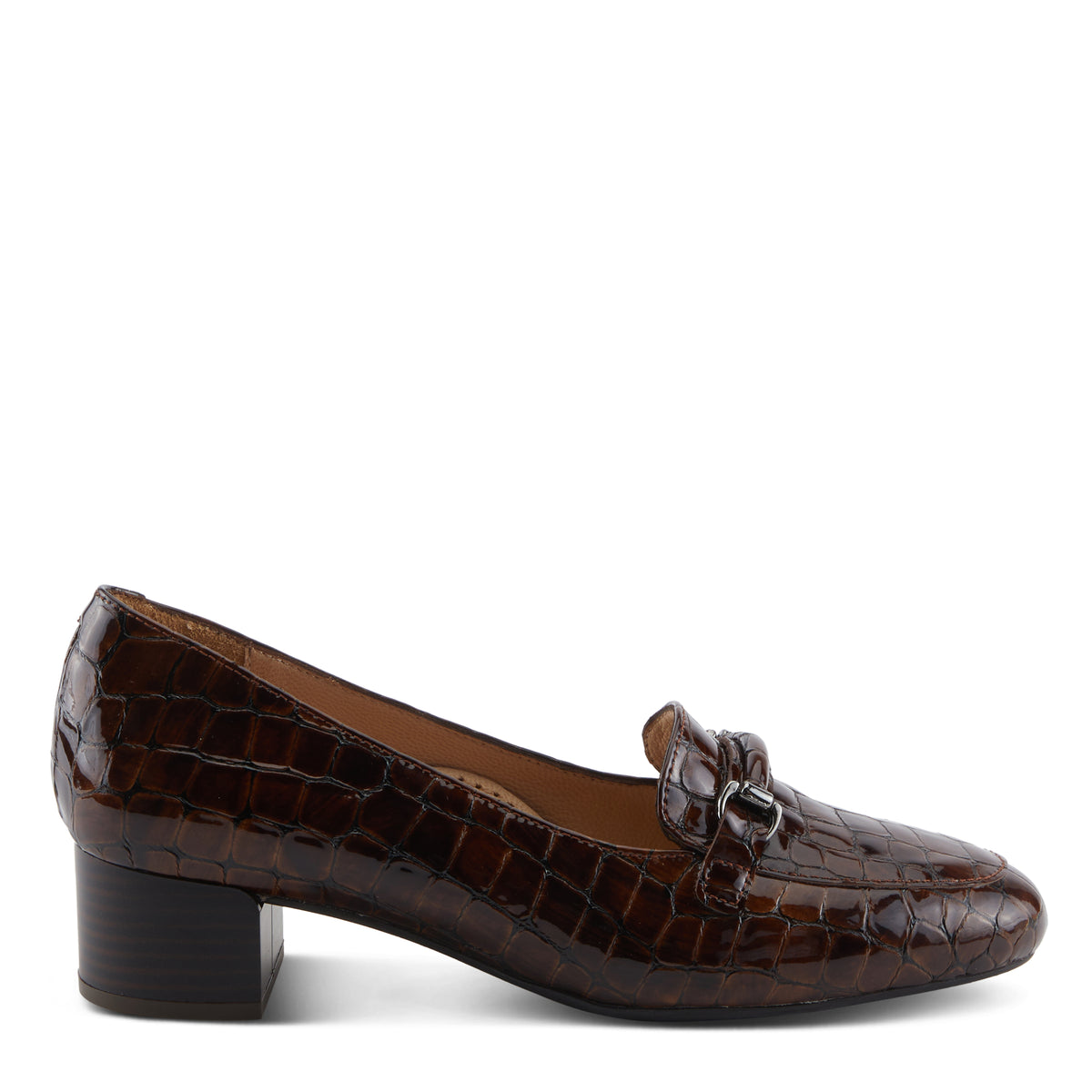 Spring Step SPRING STEP ENDA SHOES shoe in brown croco patent with comfortable everyday design