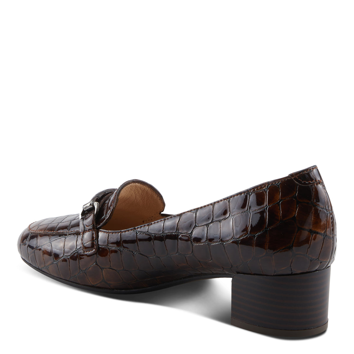 Spring Step SPRING STEP ENDA SHOES shoe in brown croco patent with comfortable everyday design