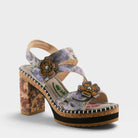 L'Artiste ESCAPARTIST SANDAL in BLUE MULTI, front view