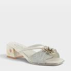 L'Artiste EUROPA SANDALS in OFF WHITE MULTI, front view