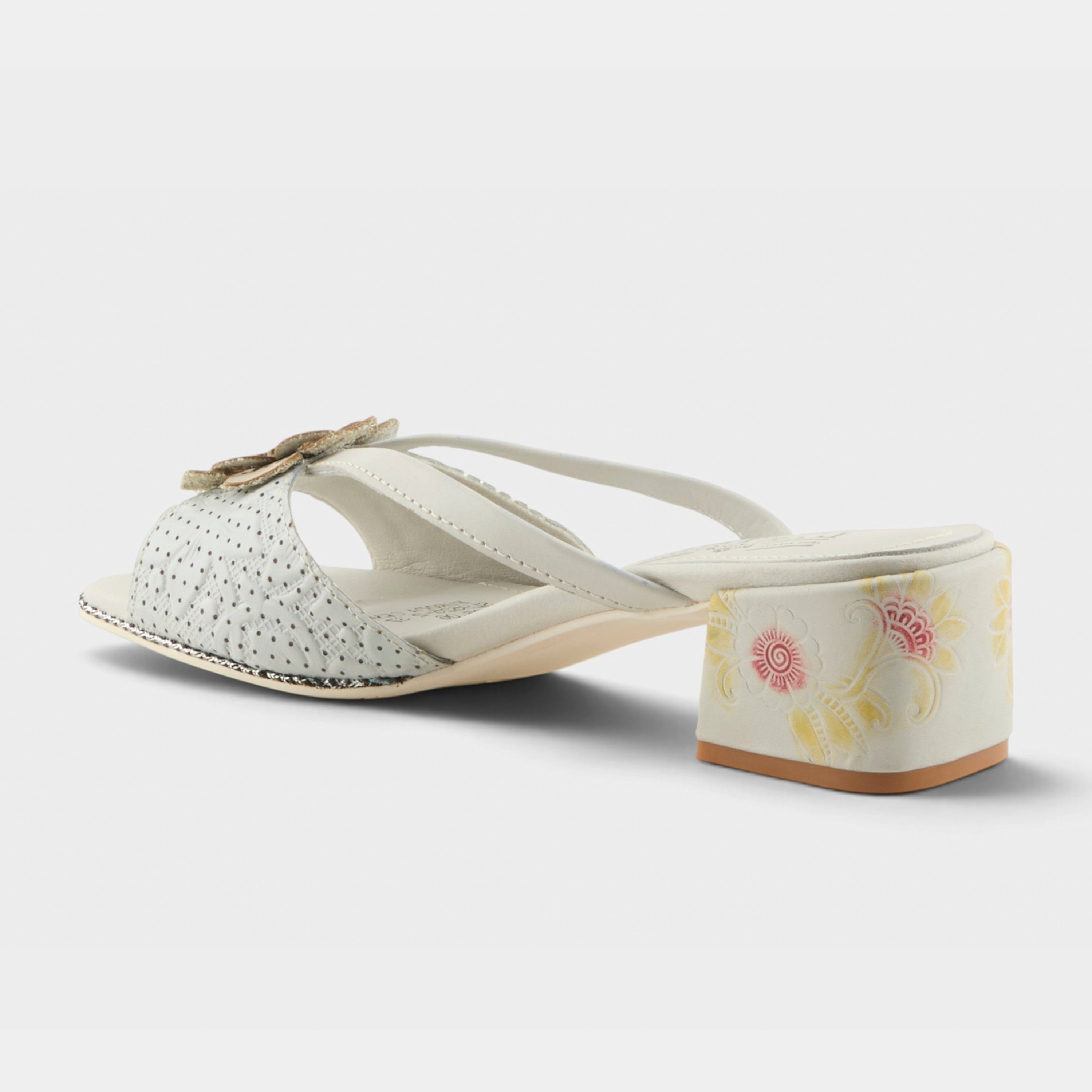 L'Artiste Europa sandals in Off White Multi, alternate angle view