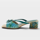 L'Artiste Europa sandals in Teal Multi, side view