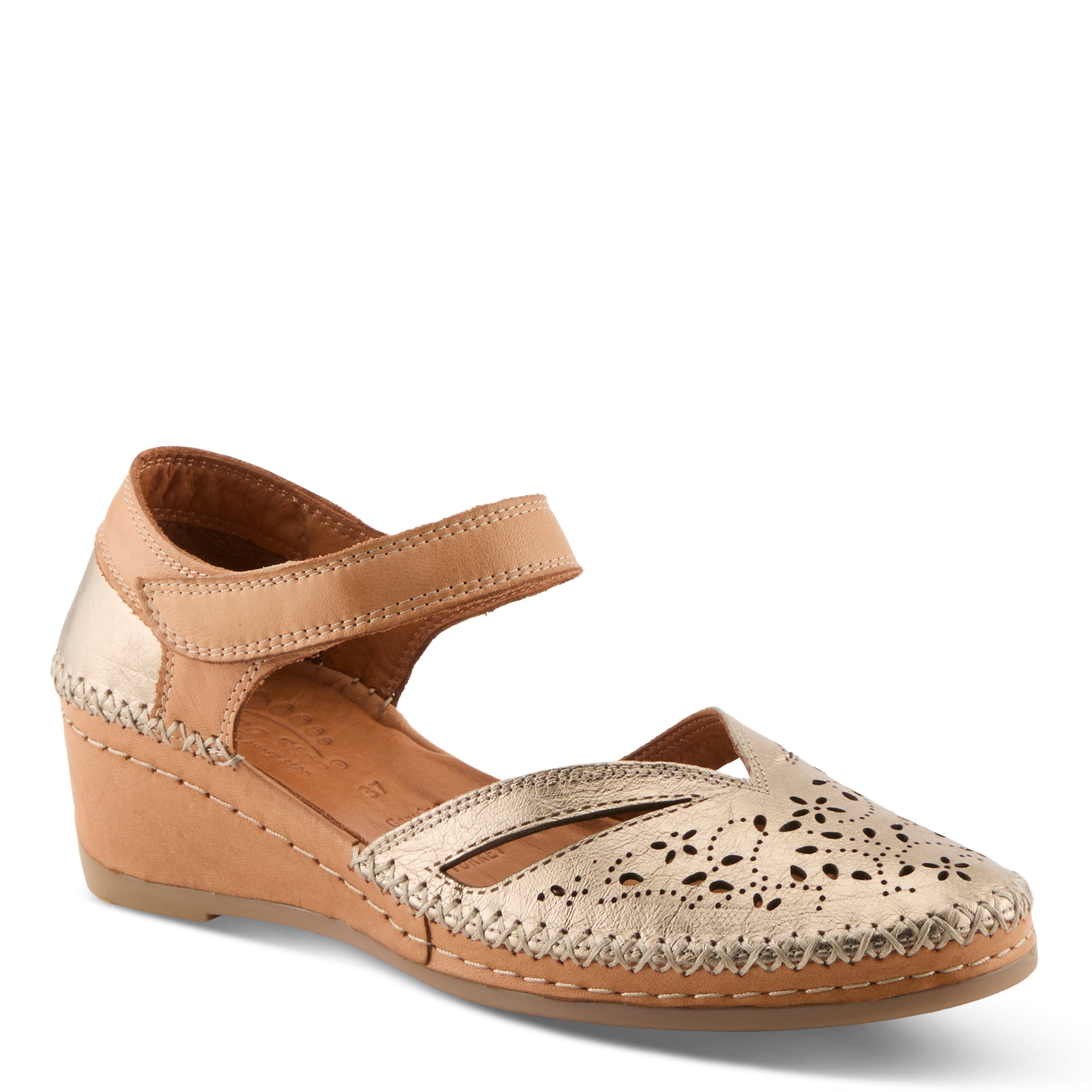 Stylish Ezlyn Laser Cut Ankle Strap Sandals - Spring Step Shoes