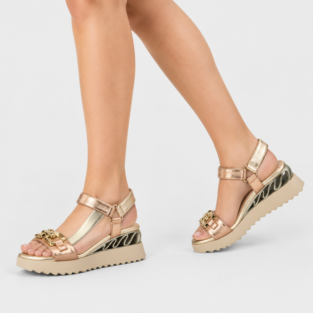 Azura Fabilosi Champagne Multi Sandal - on-foot view
