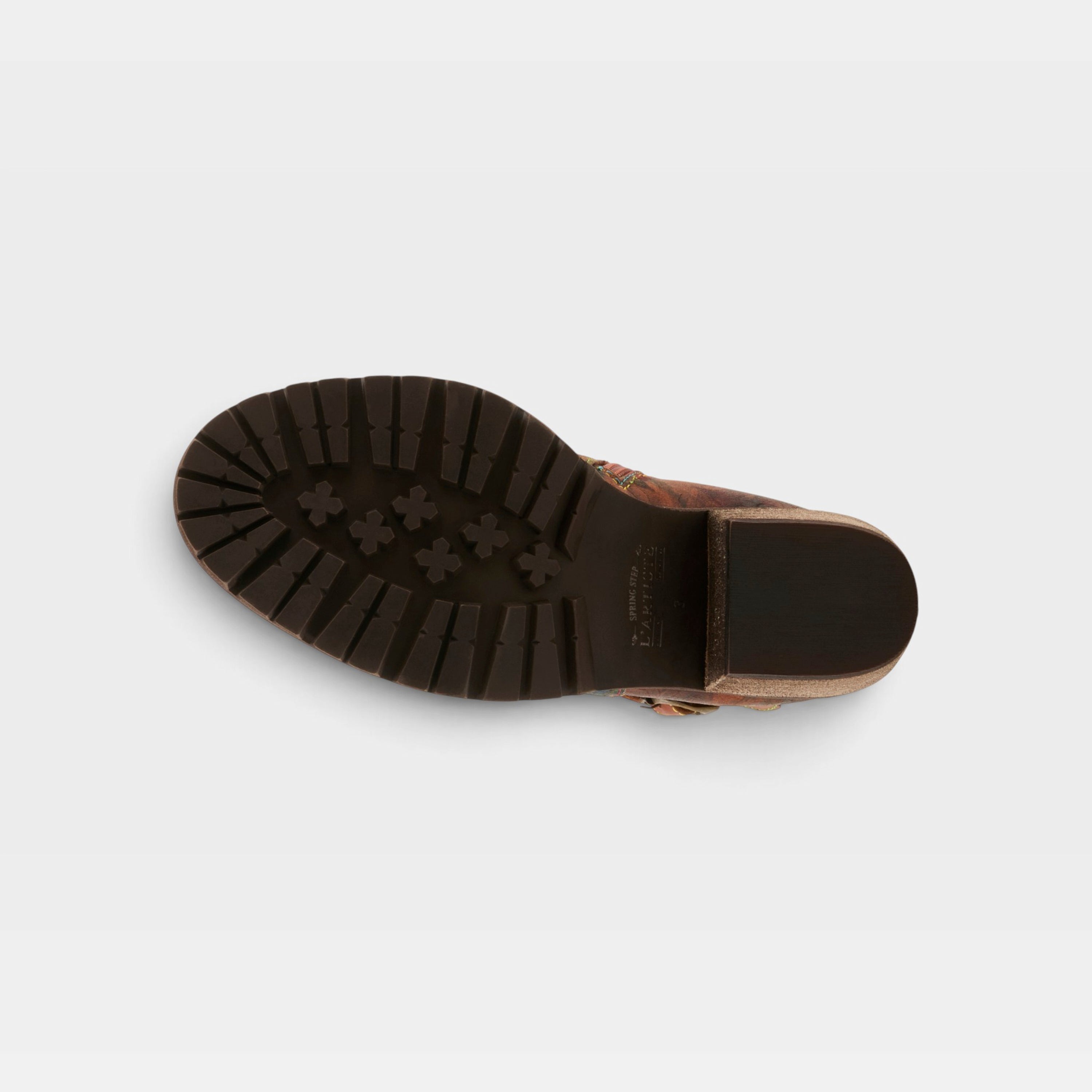 L'Artiste Farruko boots in Camel Multi, outsole view