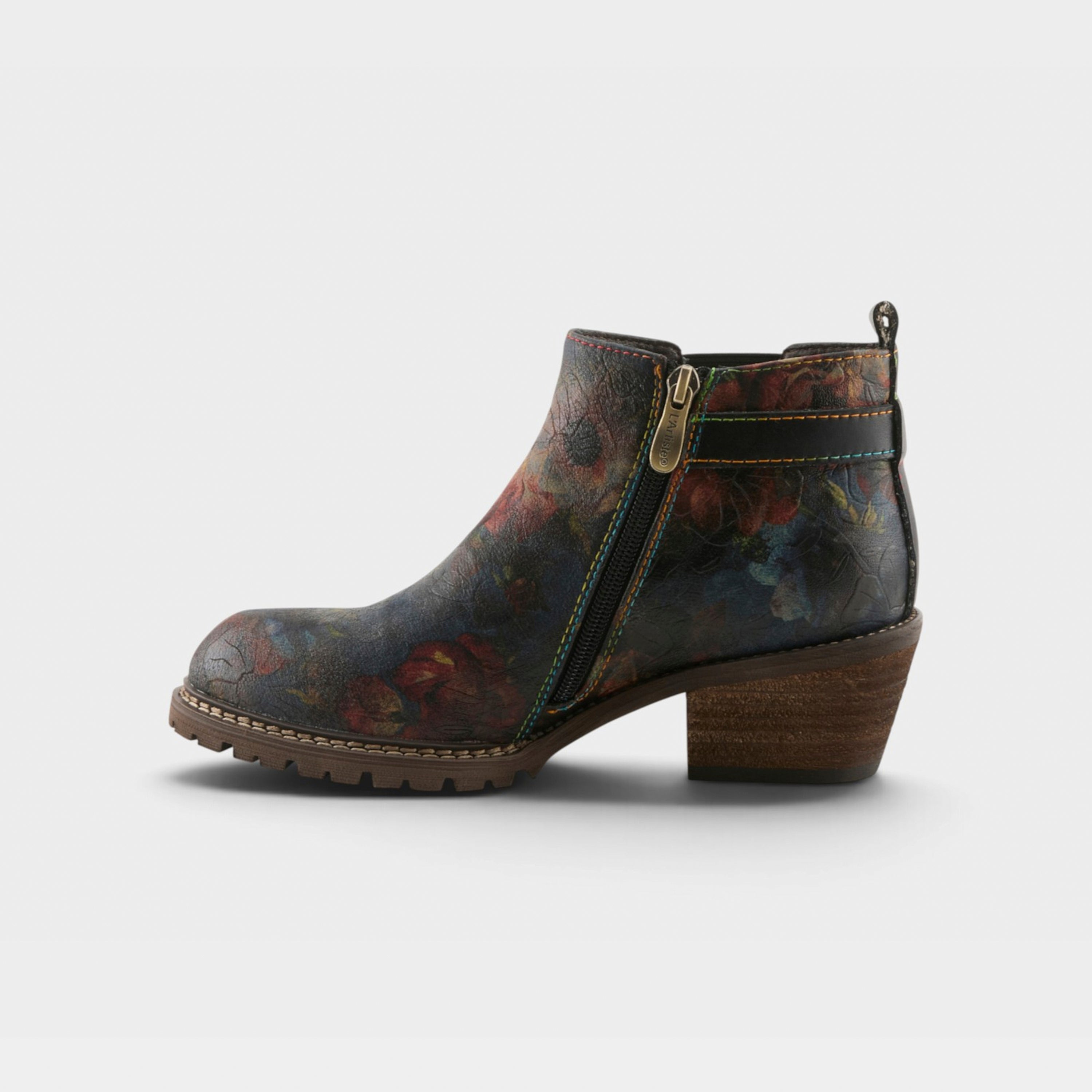 L'Artiste Farruko boots in Navy Multi, side view
