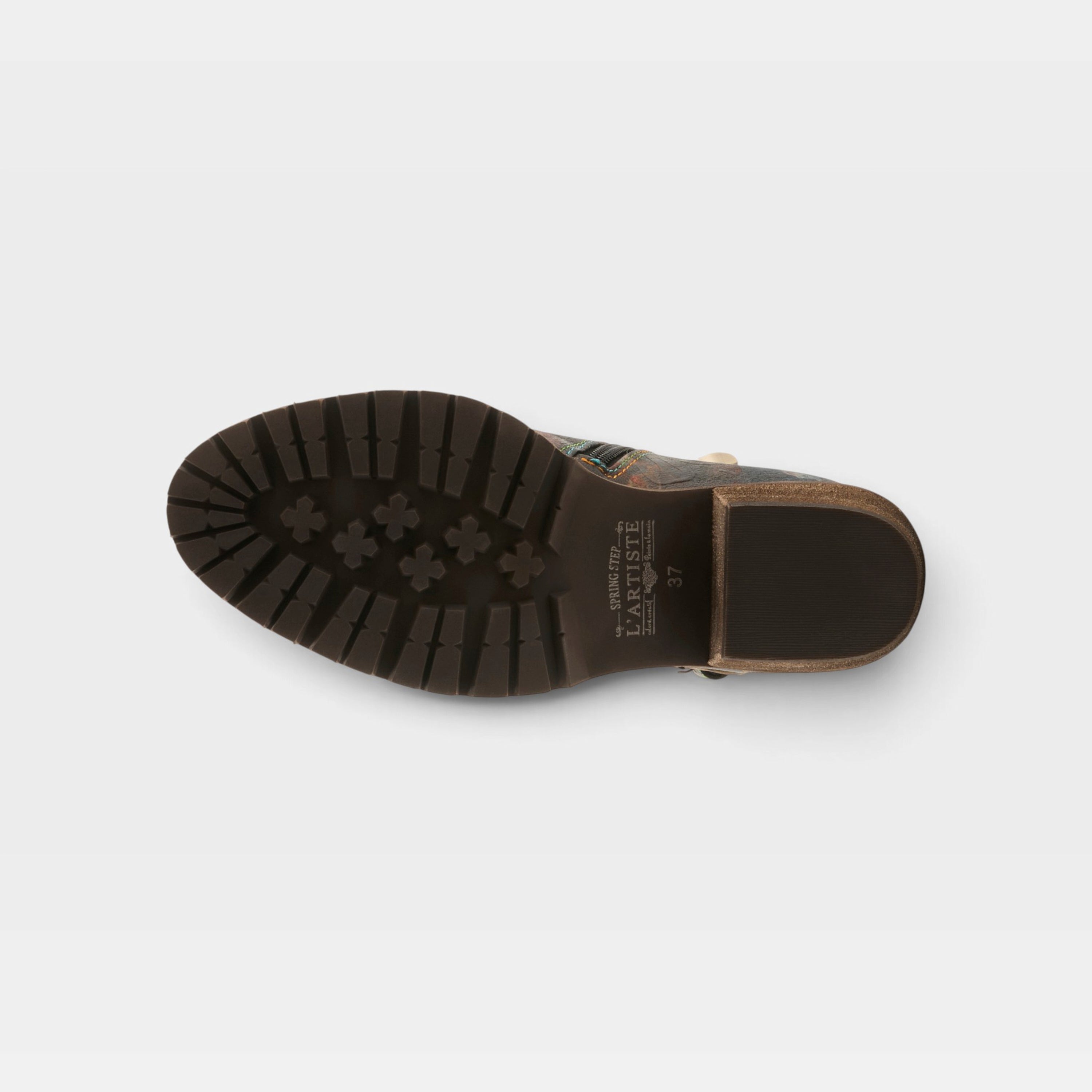 L'Artiste Farruko boots in Navy Multi, outsole view