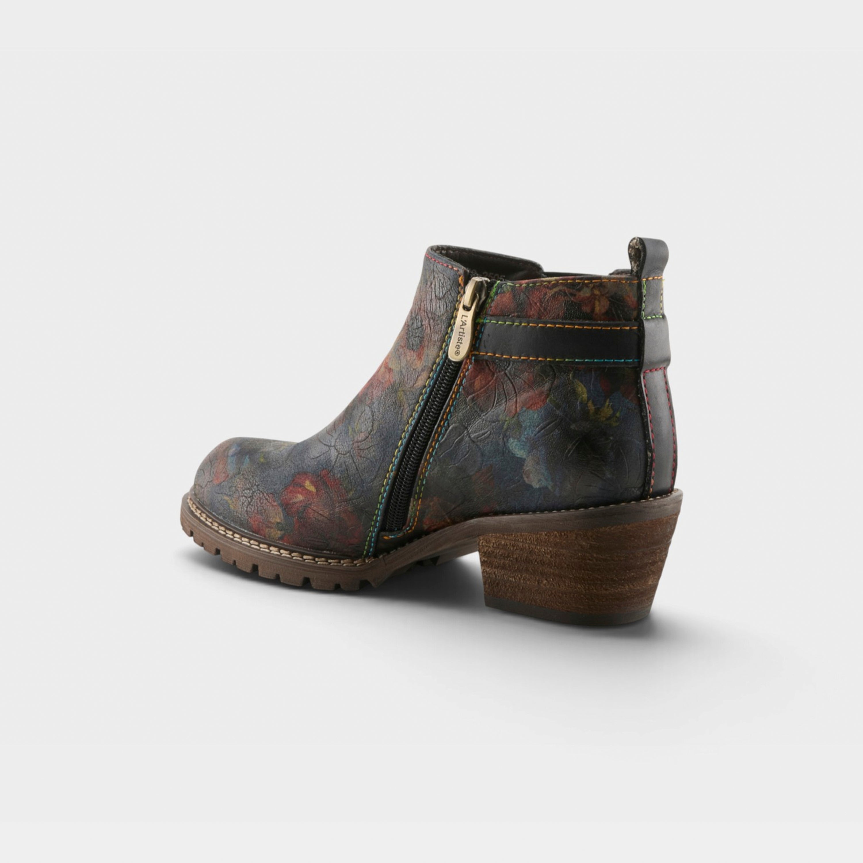 L'Artiste Farruko boots in Navy Multi, alternate angle view