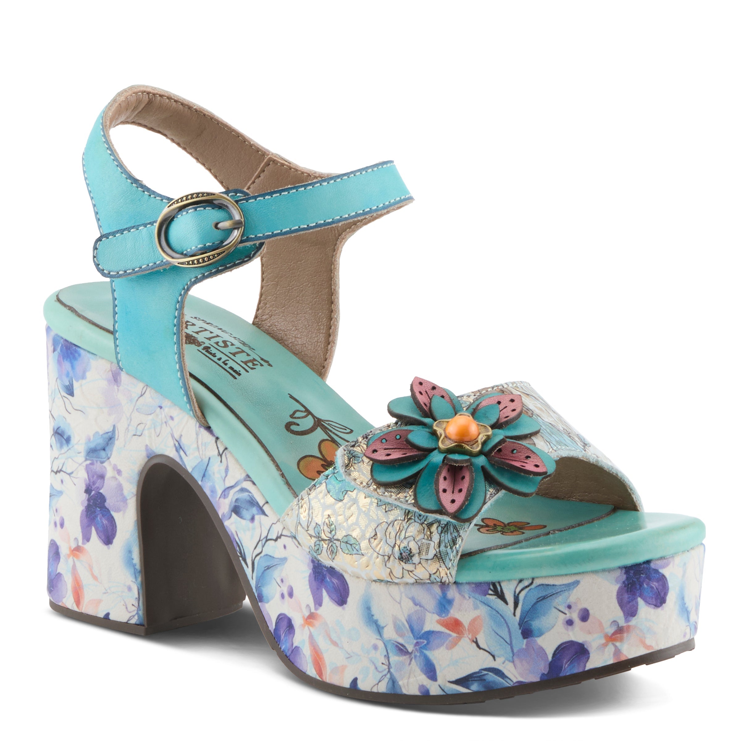 L'Artiste Felis Platform Block Heel Sandals - Spring Step Shoes