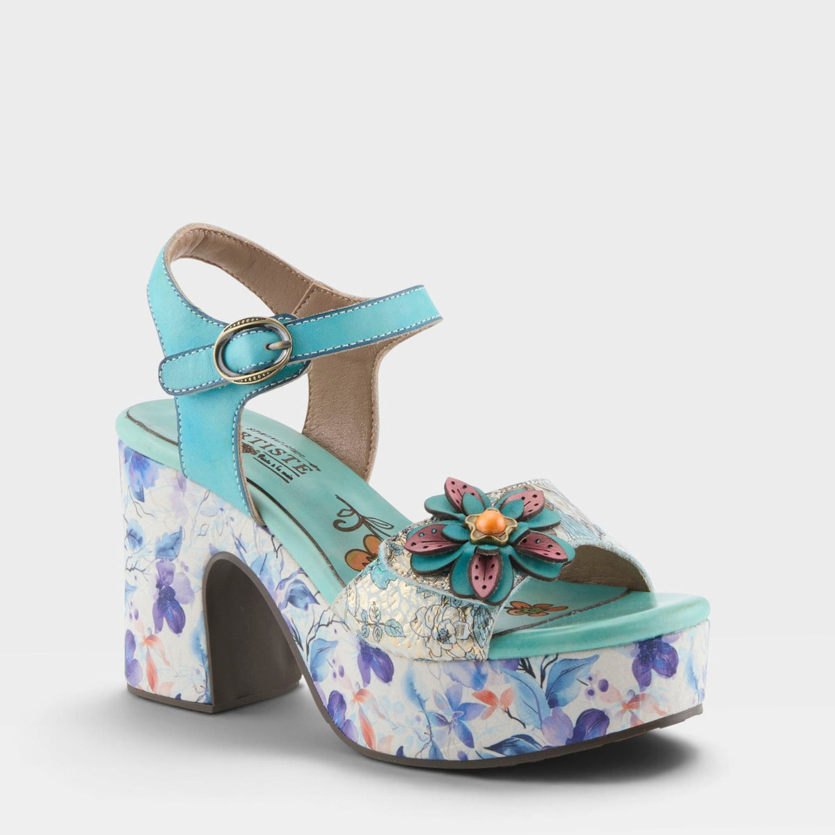 L'Artiste FELIS SANDAL in SKYM, front view