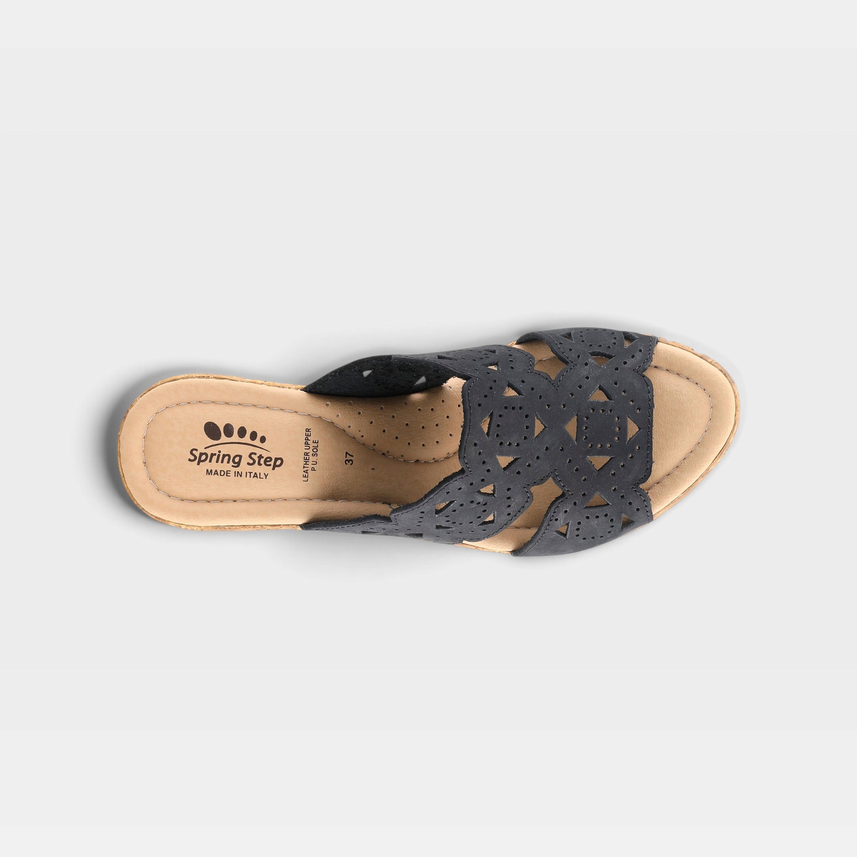 Spring Step Flamyo Black Nubuck Slide Sandal