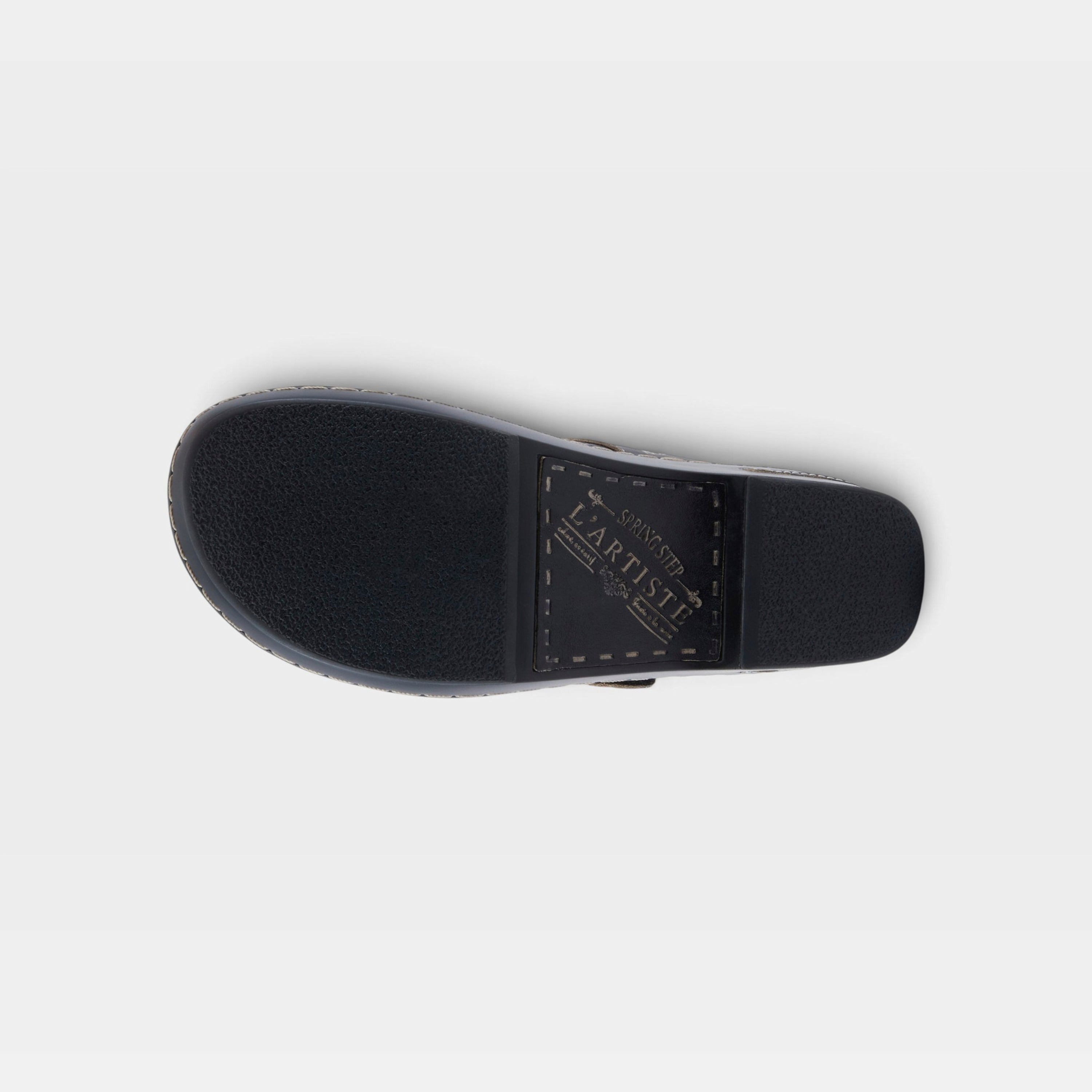 L'Artiste Flochino clogs in Black Multi, outsole view