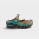 L'Artiste Flochino clogs in Turquoise Multi, hero view