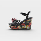 Azura Florarose Black Patent Sandal