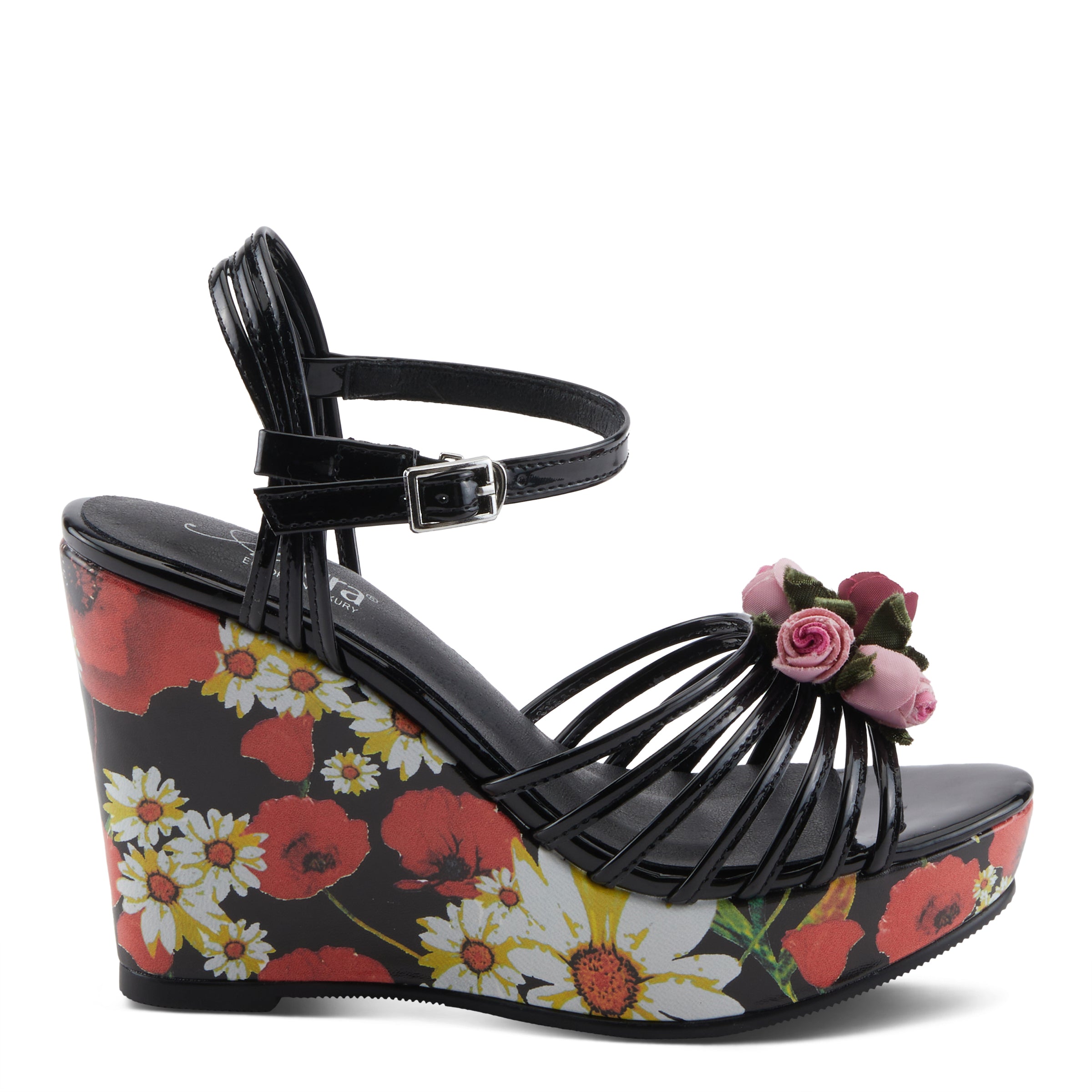 フローラルアメジスト Azura Florarose Wedges Sandals For Women – Spring Step Shoes