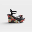 Azura Florarose Black Patent Sandal