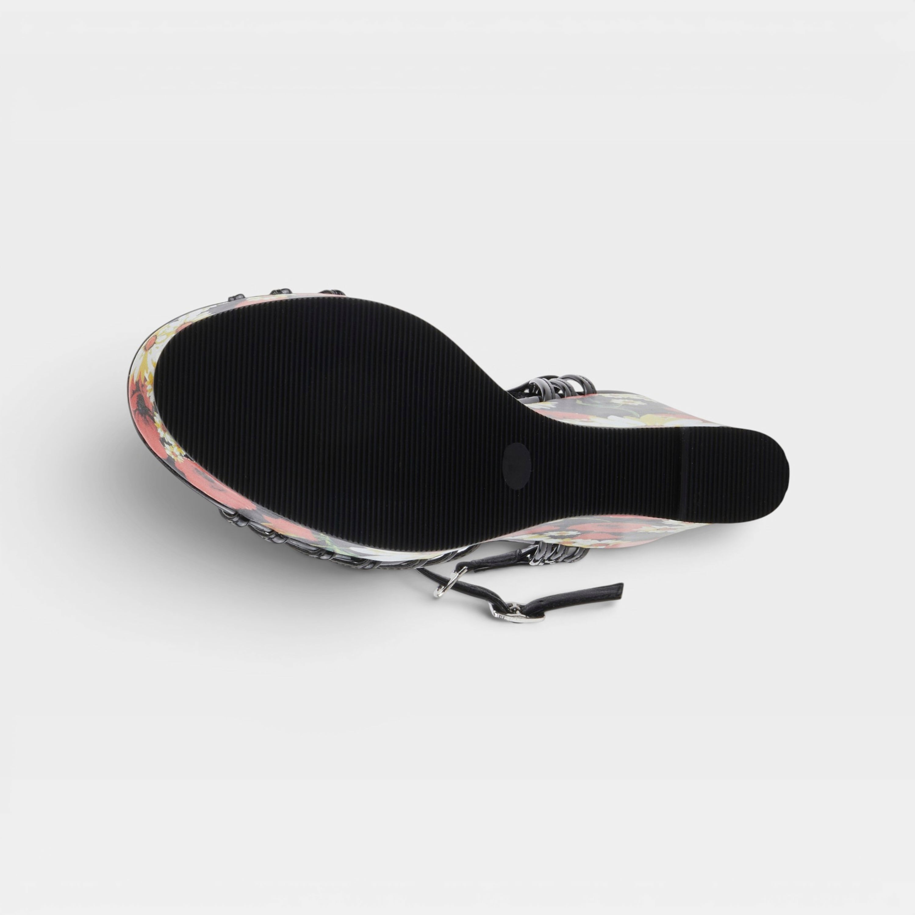 Azura Florarose Black Patent Sandal