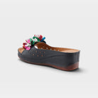 Spring Step Flowerchild Black Slide Sandal