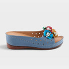 Spring Step Flowerchild Blue Slide Sandal
