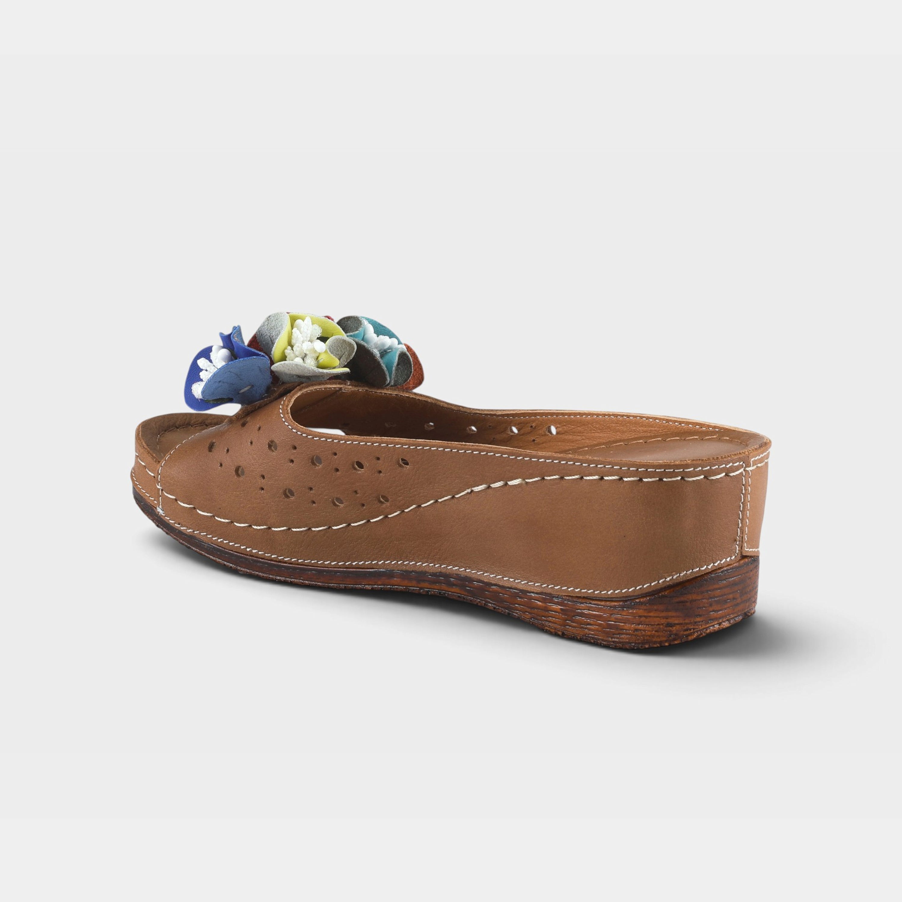 Spring Step Flowerchild Camel Slide Sandal