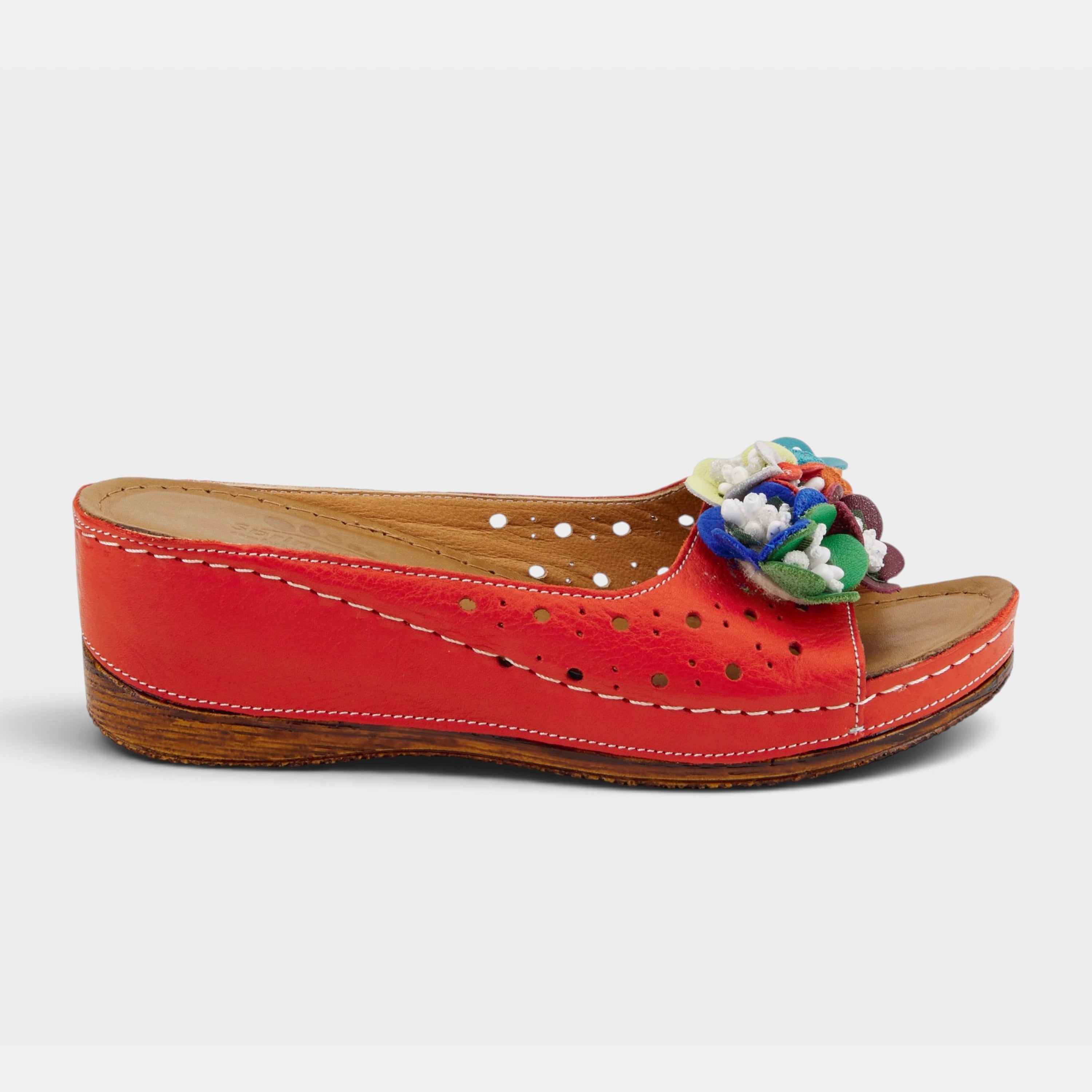 Spring Step Flowerchild Red Slide Sandal