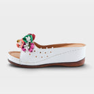 Spring Step Flowerchild White Slide Sandal