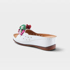 Spring Step Flowerchild White Slide Sandal