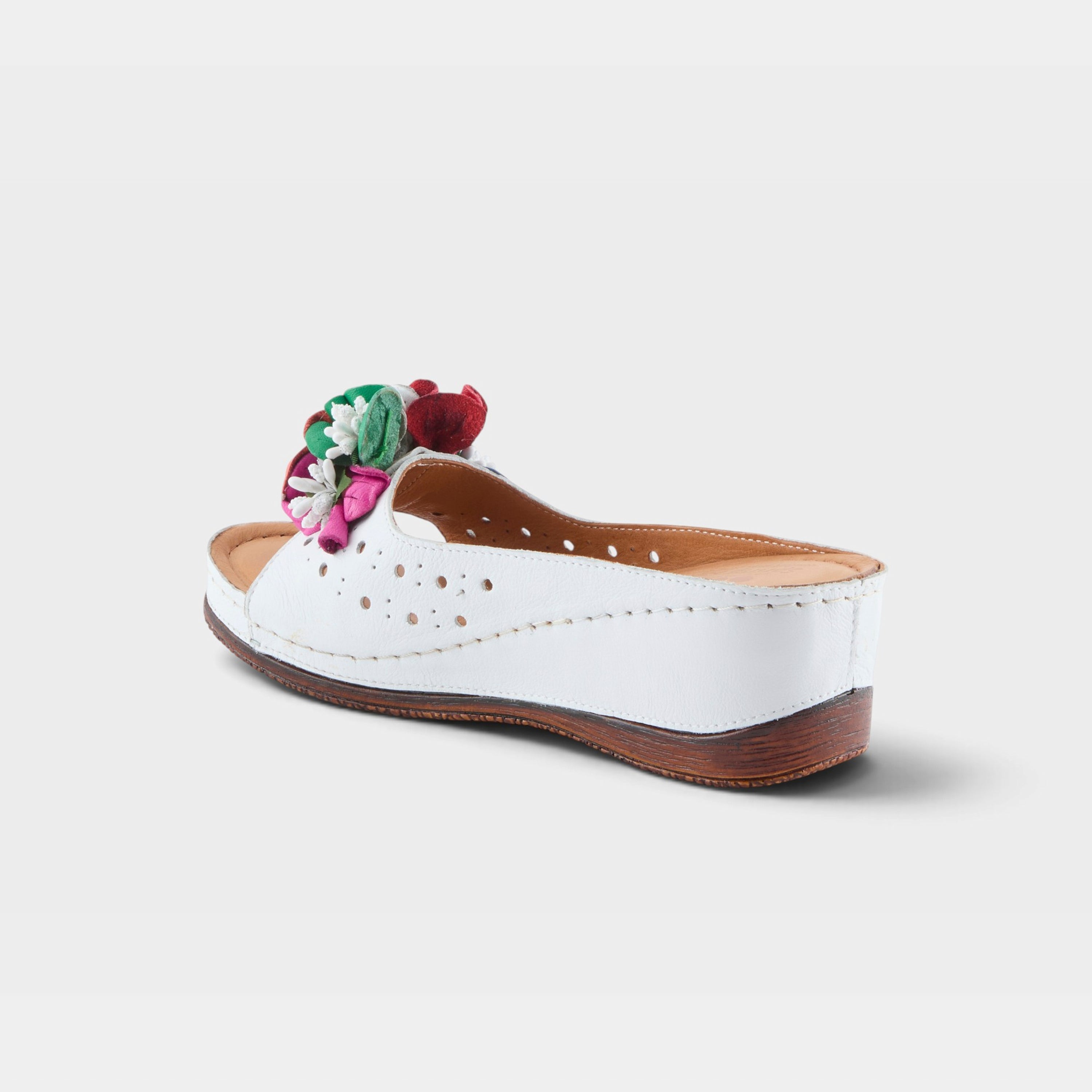 Spring Step Flowerchild White Slide Sandal