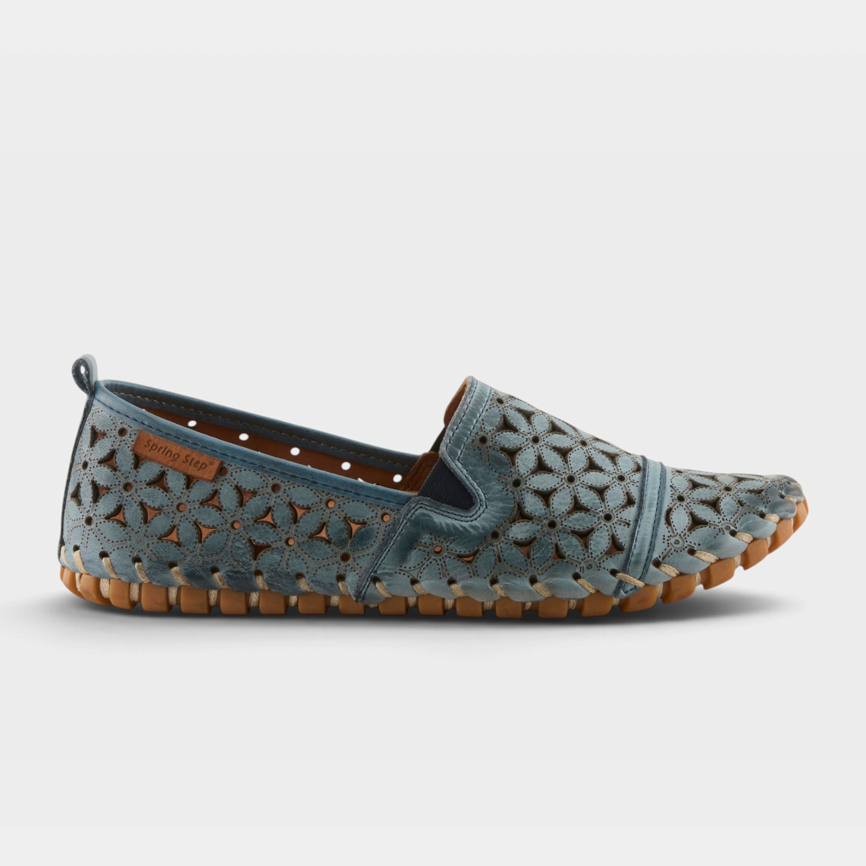 Spring Step Flowerflow Blue Slide Sandal