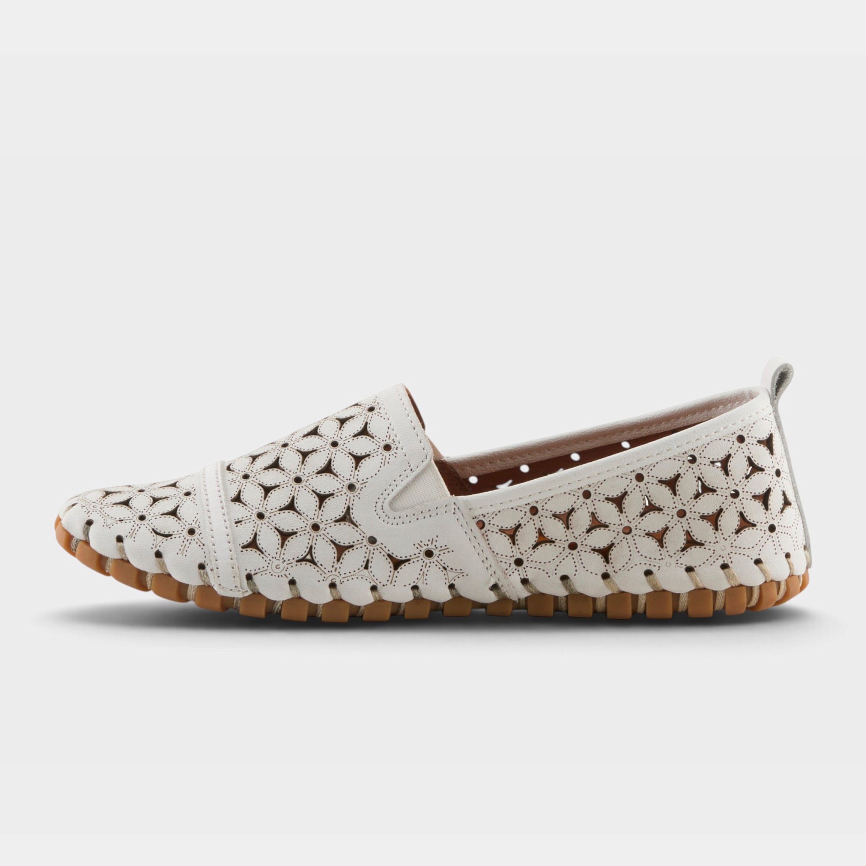 Spring Step Flowerflow White Slide Sandal