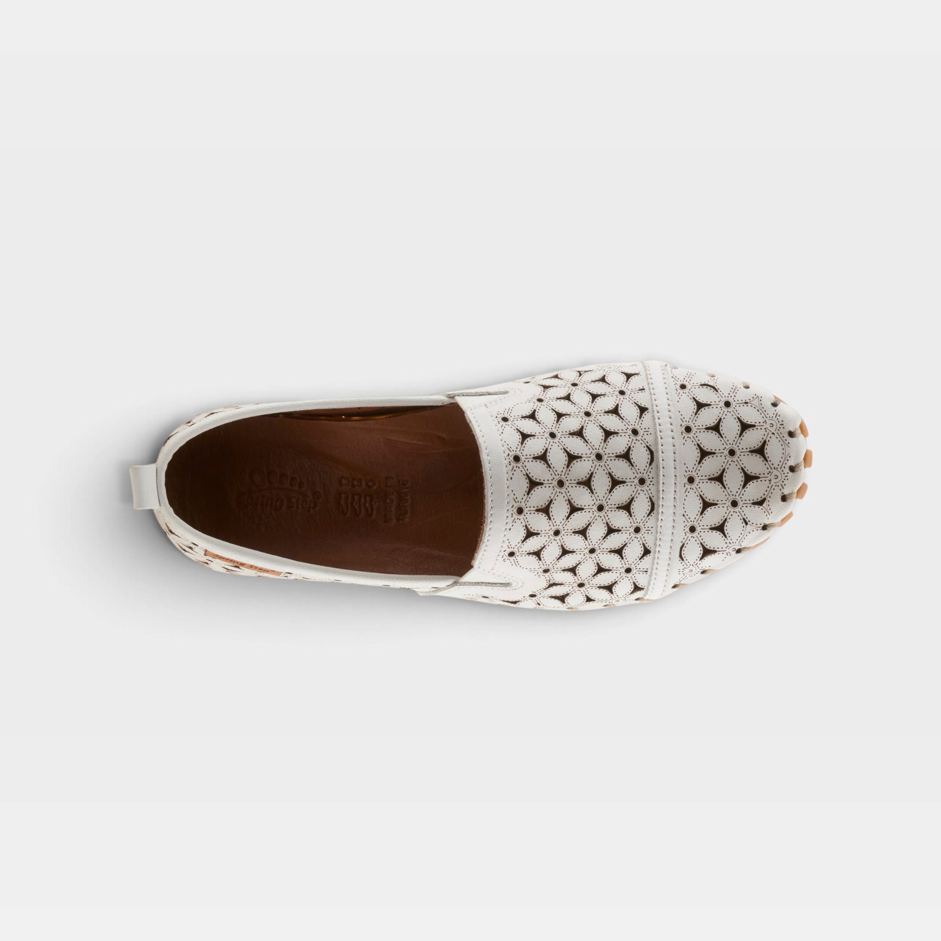 Spring Step Flowerflow White Slide Sandal