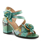 L'Artiste L'ARTISTE FLOWERPOWER SANDALS sandal in mint green multi with handcrafted leather design