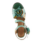 L'Artiste L'ARTISTE FLOWERPOWER SANDALS sandal in mint green multi with handcrafted leather design