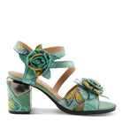 L'Artiste L'ARTISTE FLOWERPOWER SANDALS sandal in mint green multi with handcrafted leather design