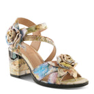 L'Artiste L'ARTISTE FLOWERPOWER SANDALS sandal in mint green multi with handcrafted leather design