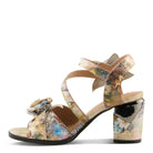 L'Artiste L'ARTISTE FLOWERPOWER SANDALS sandal in yellow multi with handcrafted leather design
