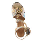 L'Artiste L'ARTISTE FLOWERPOWER SANDALS sandal in yellow multi with handcrafted leather design