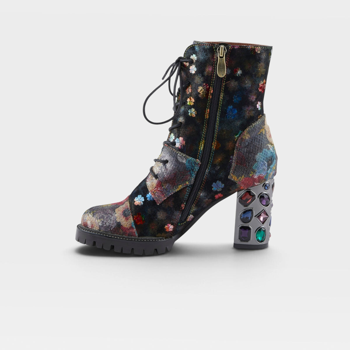 L'Artiste Flutterbank boots in Rainbow, side view