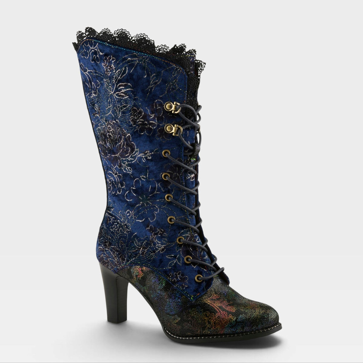 L'Artiste FORUTALUV BOOTS in BLUE MULTI, front view
