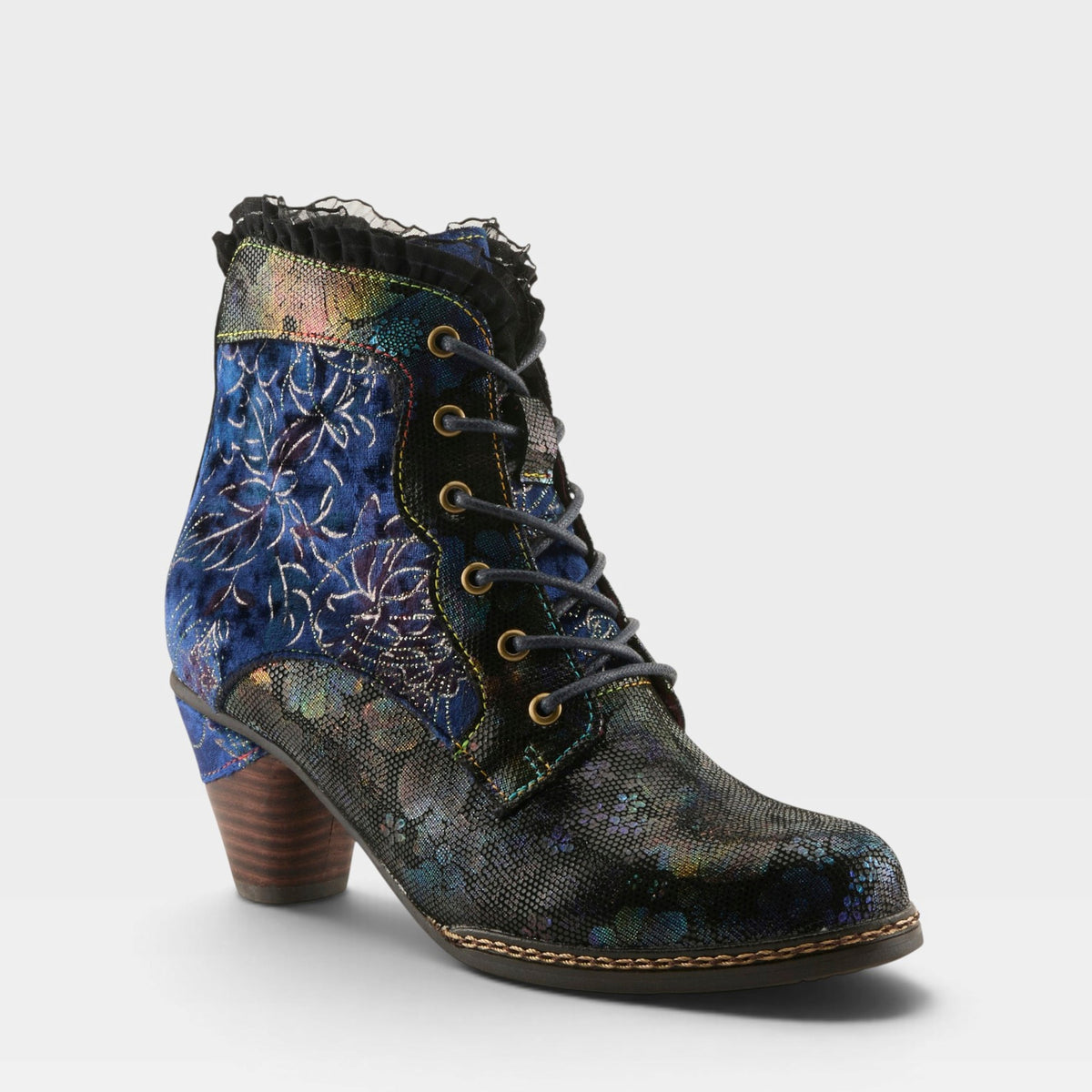 L'Artiste FORUTALUVLO BOOTS in BLUE MULTI, front view