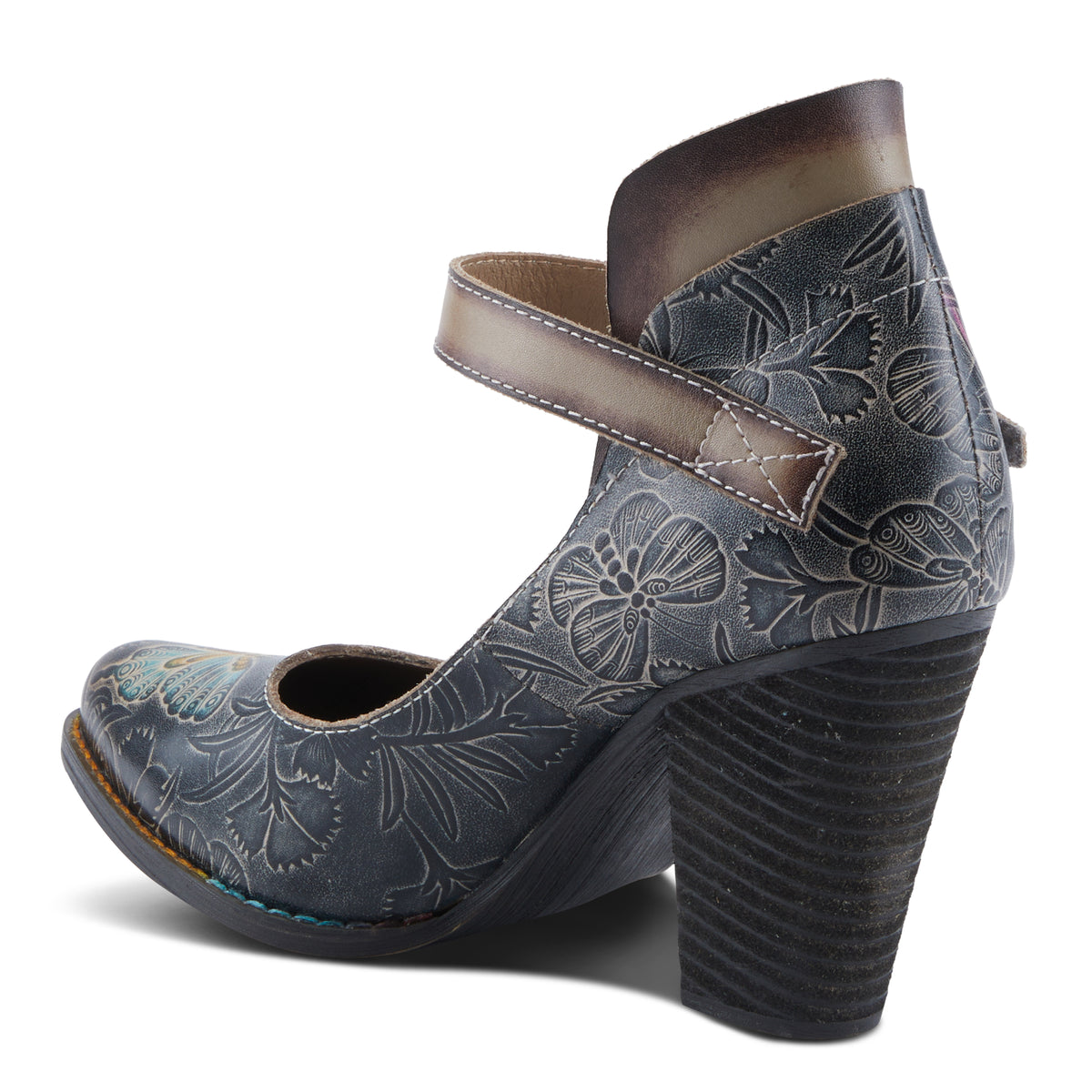 L'Artiste L'ARTISTE FOXGLOVE SHOES shoe in black multi with handcrafted leather design