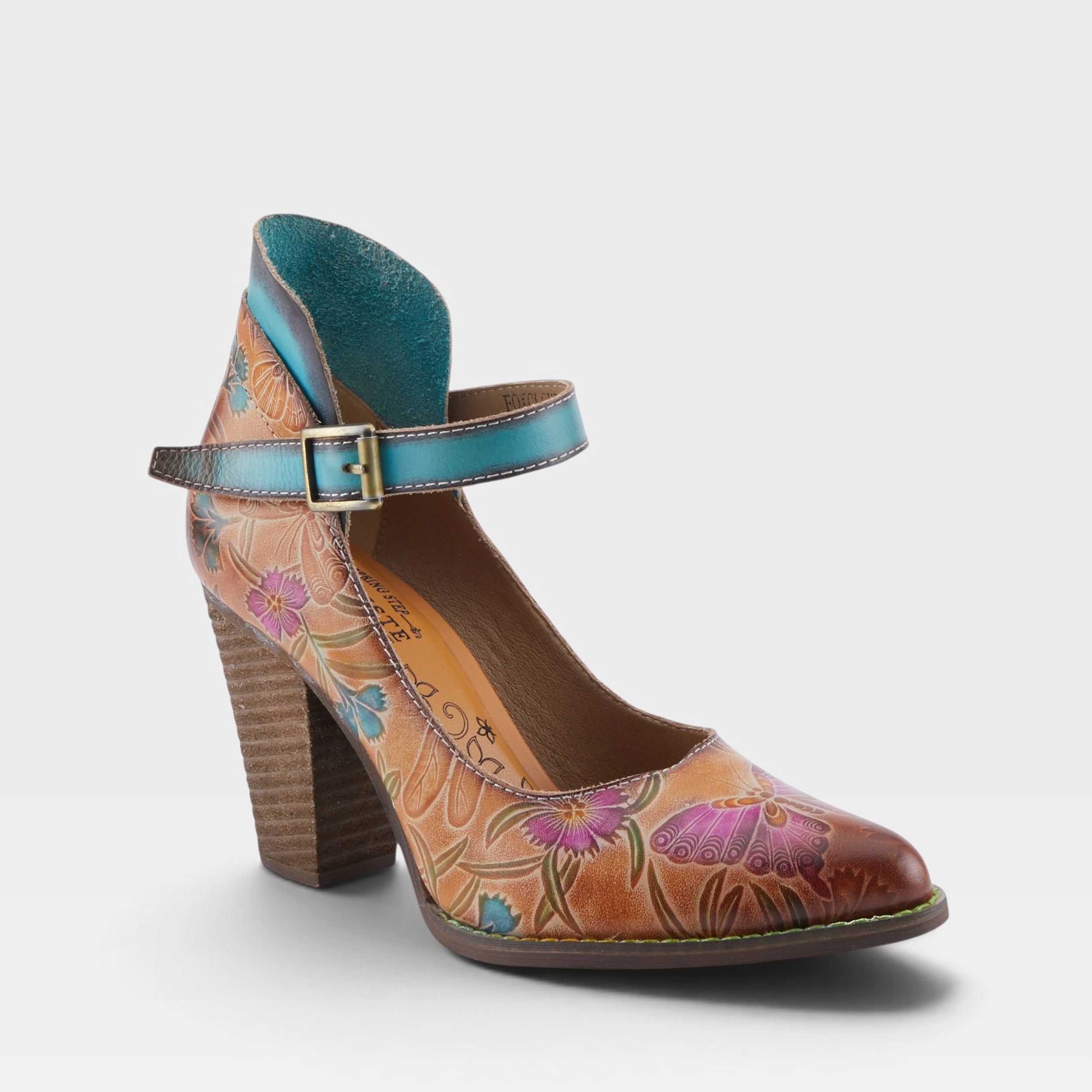 L'Artiste FOXGLOVE SHOES in CAMEL MULTI, front view