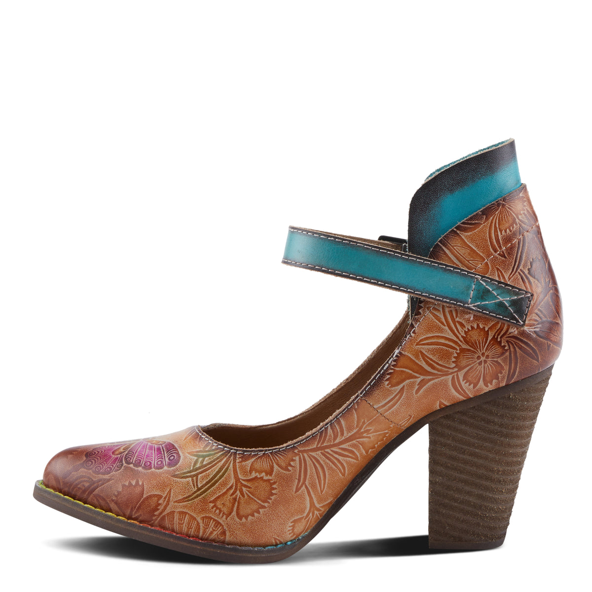 L'Artiste L'ARTISTE FOXGLOVE SHOES shoe in camel multi with handcrafted leather design