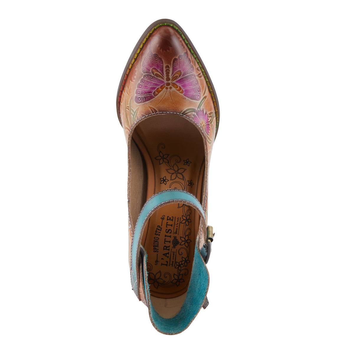 L'Artiste L'ARTISTE FOXGLOVE SHOES shoe in camel multi with handcrafted leather design
