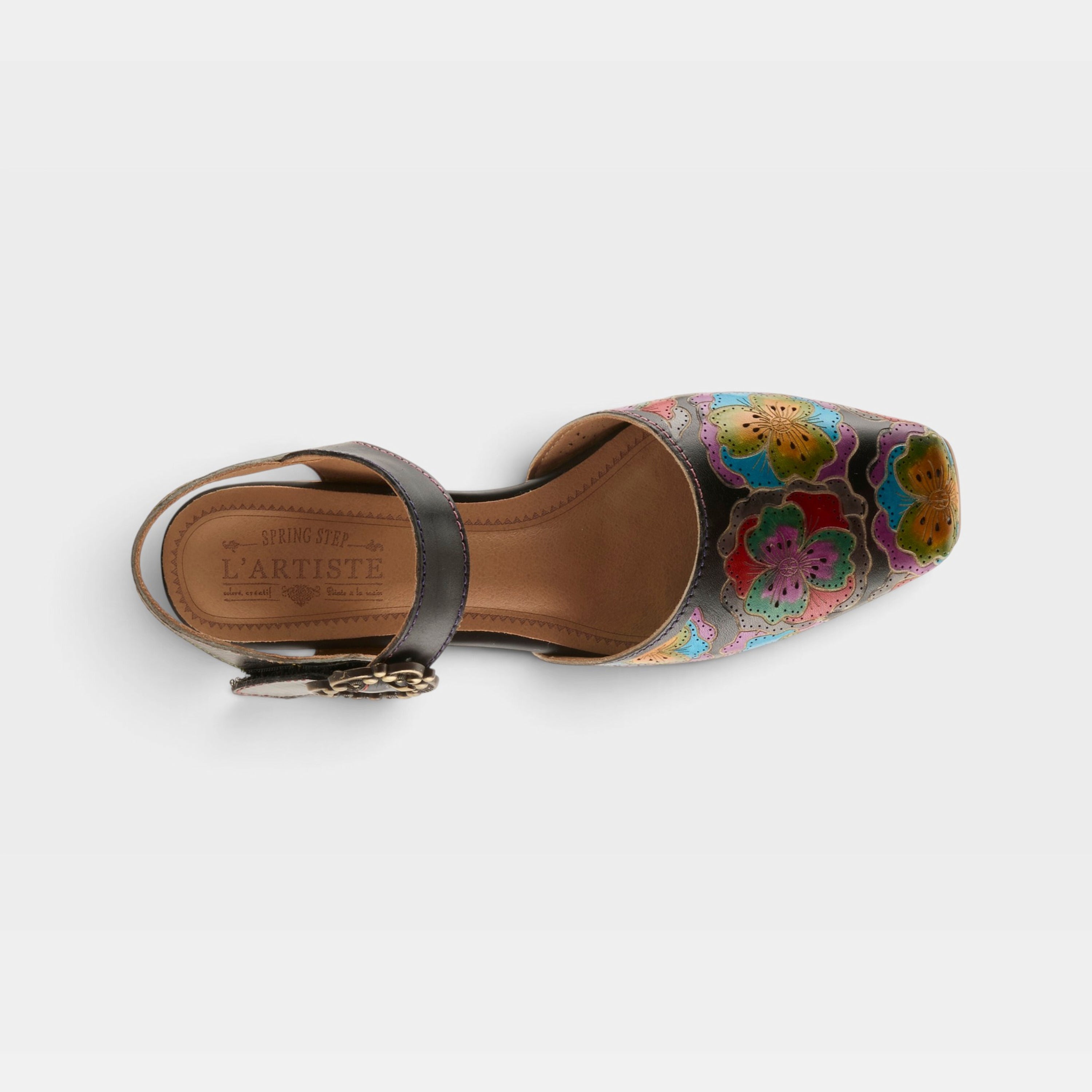 L'Artiste Funferbiz shoes in Black Multi, top view