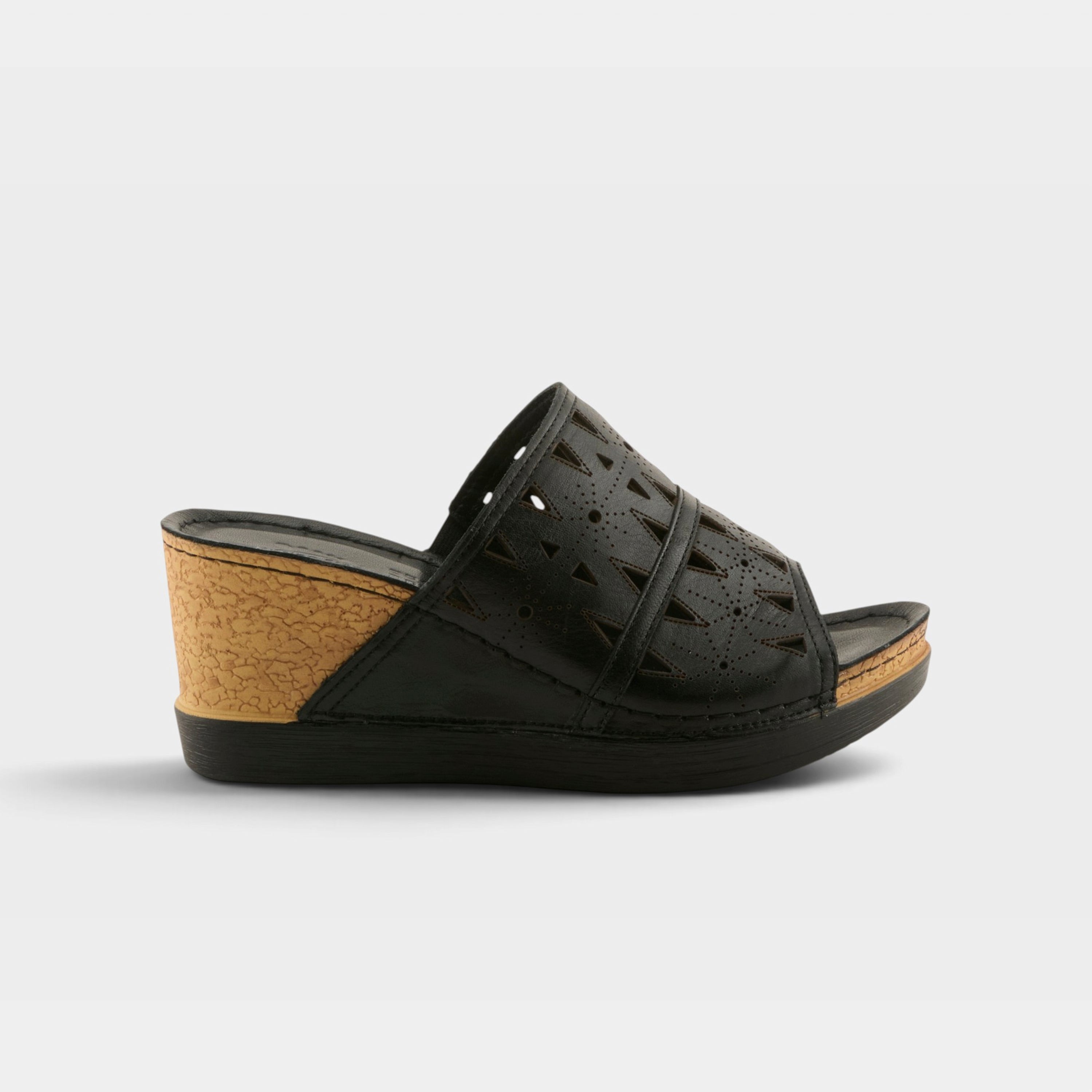 Spring Step Fusawedge Black Sandal