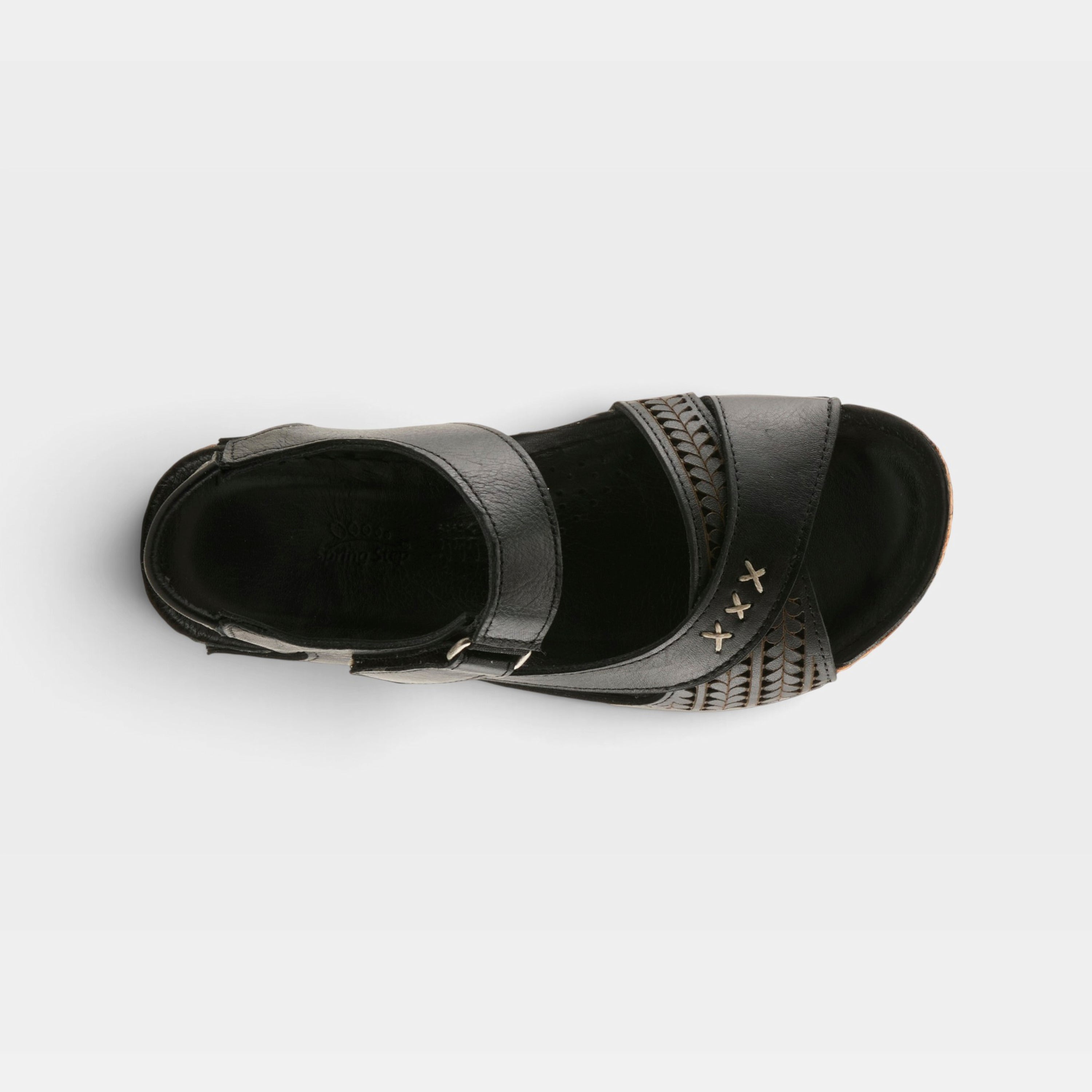Spring Step Galaire Black Sandal
