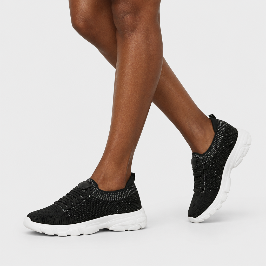 Flexus Gambino Black Sneaker - on-foot view