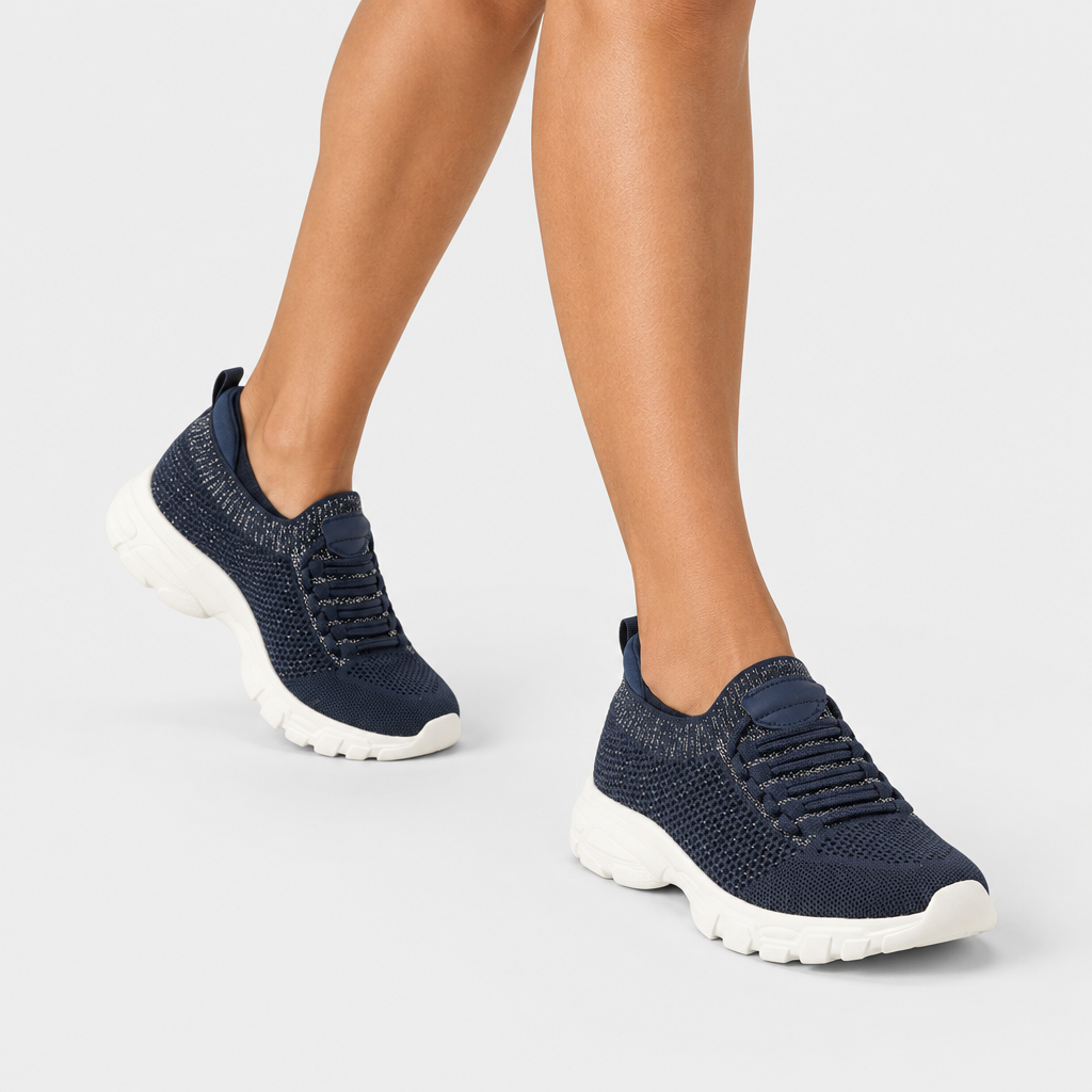 Flexus Gambino Navy Sneaker - on-foot view